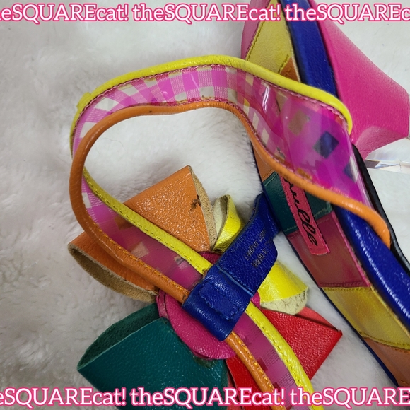 Betseyville π Rainbow jem flowers clear gingham straps lucite high heels y2k π - Picture 7 of 14
